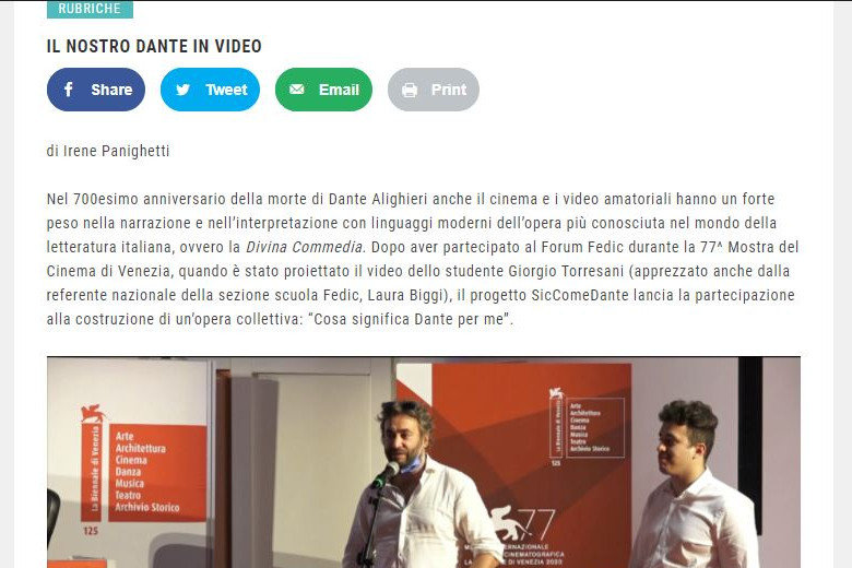 SicComeDante e cinema