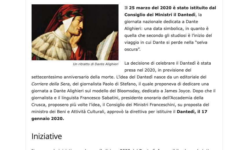 Dantedì su "Tecnica della scuola"